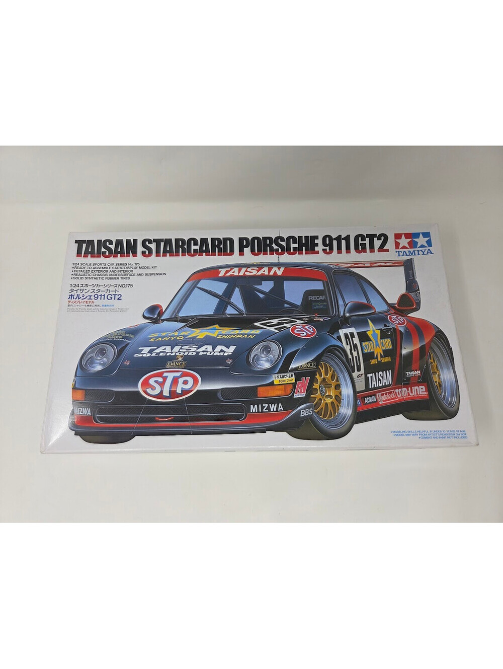 Tamiya Taisan Starcard Porsche 911 GT2 1/24 Scale Model Kit Mostly Assembled